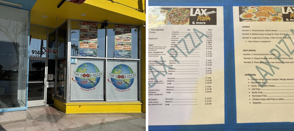 The Good Pizza LAX Menu